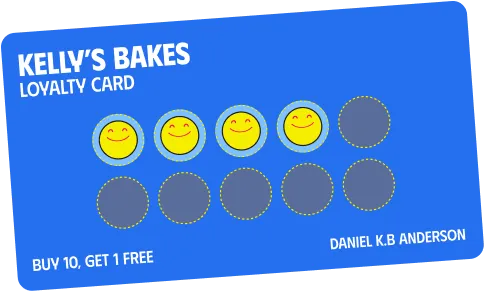 Kelly's Bakes loyalty card